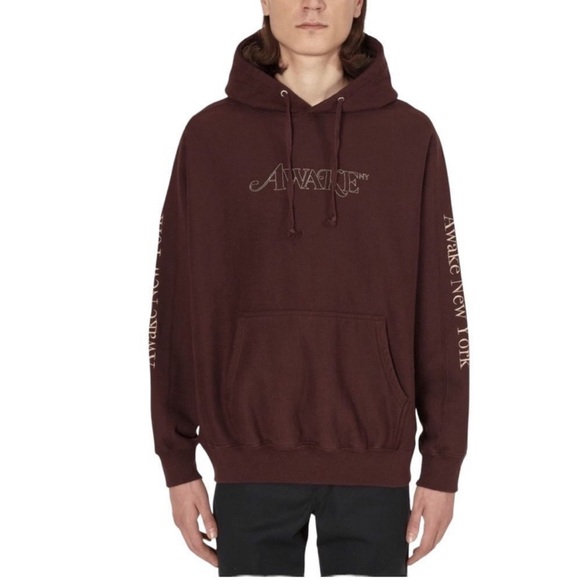 AWAKE NEW YORK Brown Hoodie LARGE - Picture 3 of 3